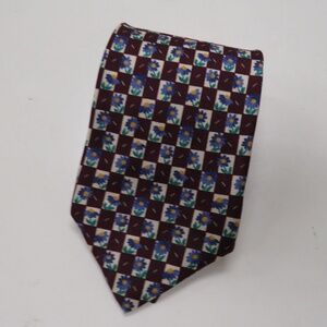 Robert‎ Talbott 100% Silk Neck Tie Red Flowers